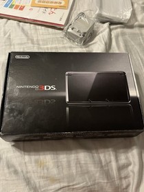 Nintendo 3DS Cosmo Black CIB Complete In Box Japanese OEM Clean Tested/Working