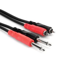 Hosa CPR-202 Stereo Interconnect Dual 1/4 in TS to Dual RCA Cable 2m, 6.6ft