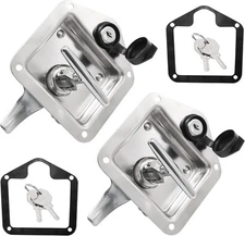 T-Handle Latch, Trailer Door Latch Lock, Stainless Steel Toolbox Silver 