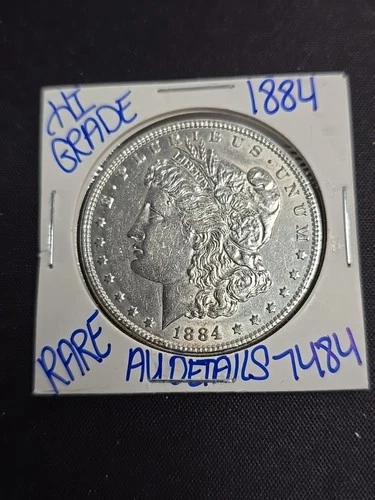 1884 Morgan Silver Dollar-AU Details