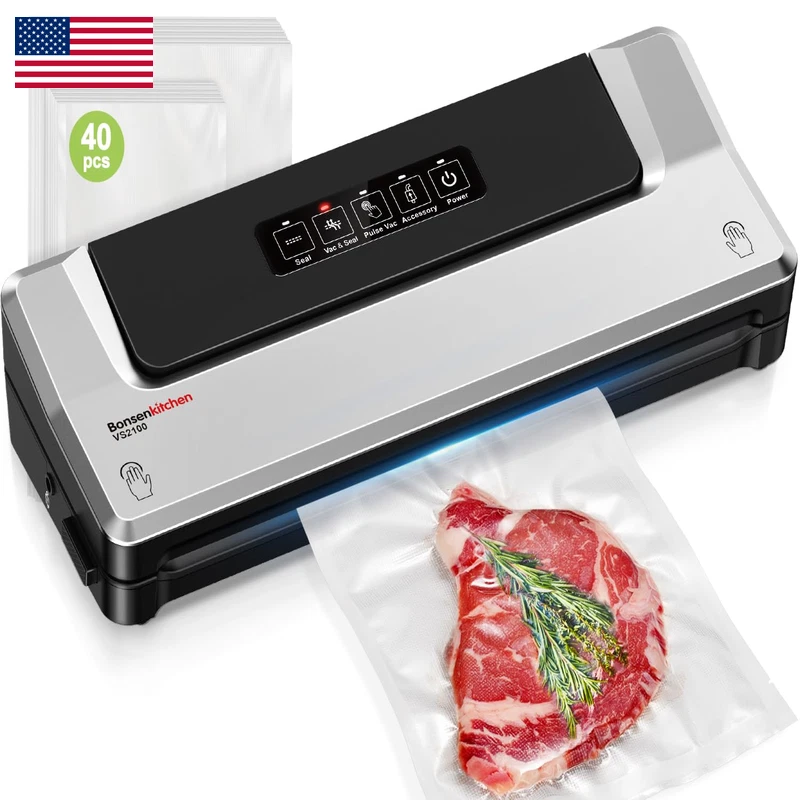 Bonsenkitchen Vacuum Sealer Machine 40 Bags Compact Food Sealer For Kitchen
Opens in a new window or