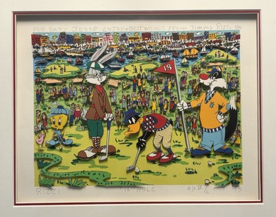 James RIZZI: original 3D ''18TH HOLE'', handsigniert, gerahmt, 1993, Warner Bro