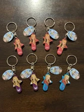 ~ 8 DISNEY HANNAH MONTANA MILEY CYRUS TORCH KEYRINGS ~ MINI FLASHLIGHT KEYCHAINS