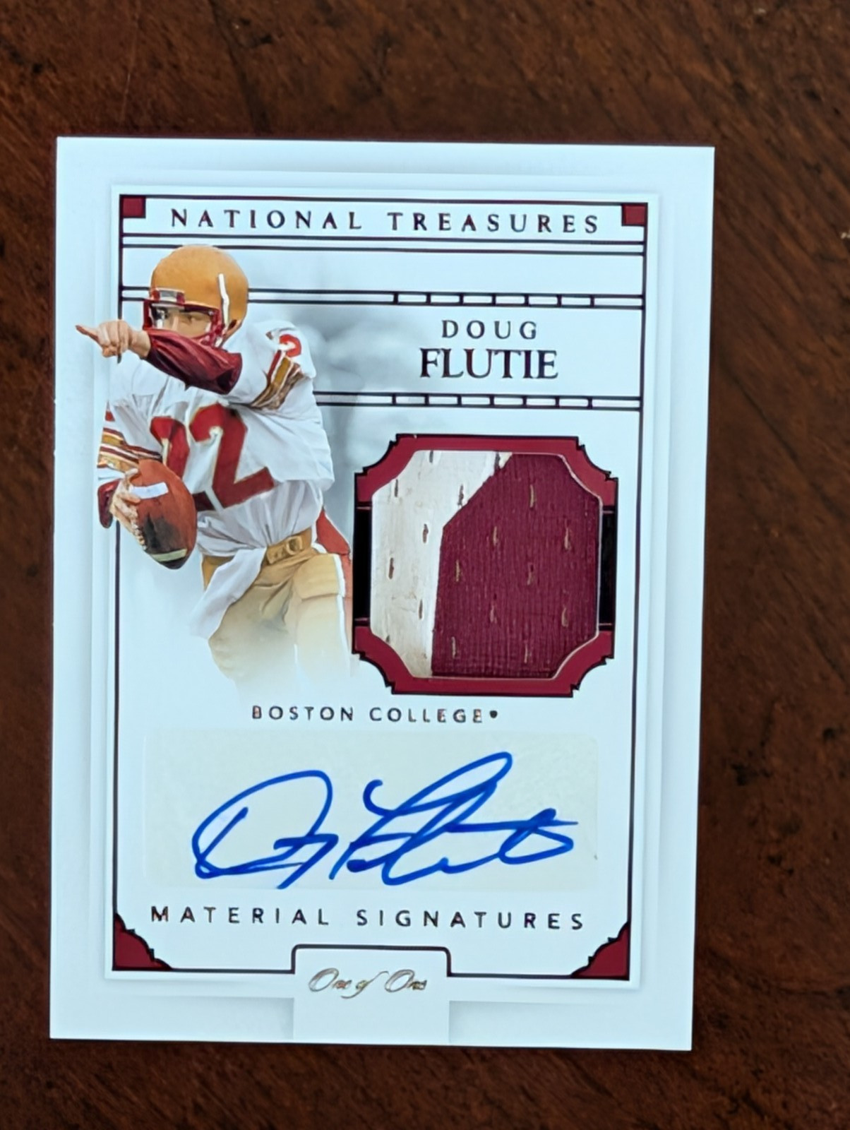 2016 National Treasures Relic Auto 1/1 Doug Flutie Boston College view 1