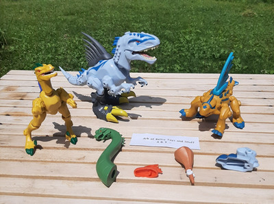 2015 Jurassic World Hero Mashers Indominus Rex Vs Velociraptor Near Complete