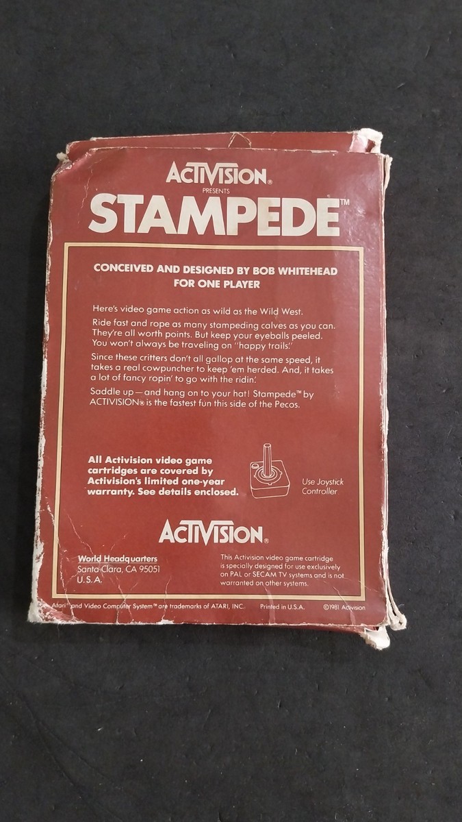 Jeu Atari 2600 Stampede Édition Internationale - PAL, Complet, Bon état, Sorti En 1981