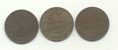 1 CENTIME CERES 1895 + 1896 + 1897 EN TTB - Photo 1/2
