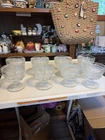 Set of 8 Vintage Anchor Hocking Wexford Clear Glass Dessert Cups Sherbet Dishes