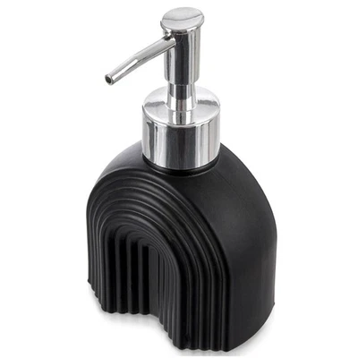 Distributeur de Savon Doseur Liquide Vaisselle Verre Noir Mat 180 ml Orion - Photo 1/4