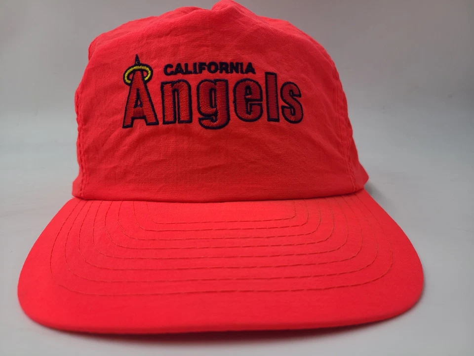 Vintage California Angels American Needle Snapback Hat Cap Nylon Neon Pink/Red - Image 2 of 4
