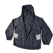 Packable Black Women's Reebok Vintage Style Windbreaker Sz M