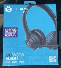 JLab - GO Work Wireless & Wired On-Ear Headset - Black