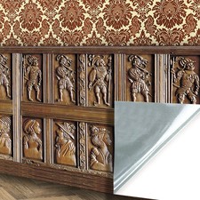 Dolls House Wallpaper,  Half Wall Panels 1/12, Stick On Miniature