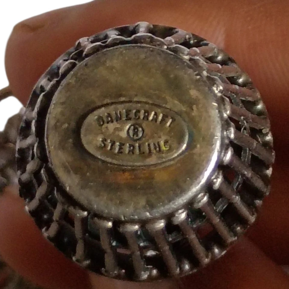 Vintage Oversized Basket Danecraft Sterling Silver Charm Bracelet - Image 4 of 4