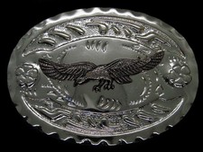 TE05107 VINTAGE 1970s AMERICAN BALD EAGLE COMMEMORATIVE BELT BUCKLE