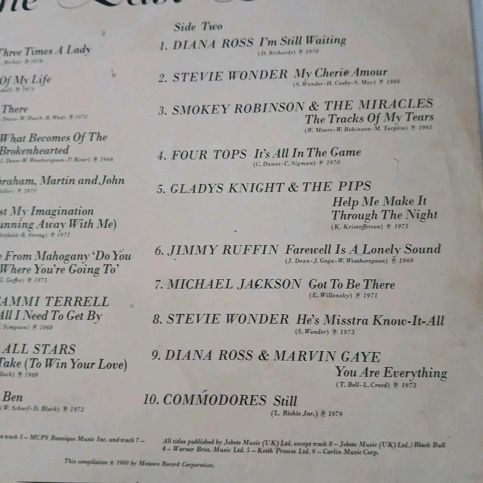 THE LAST DANCE MOTOWN HITS VARIOUS ARTISTS VINYL ALBUM (1975) FREE UK DELIVERY - Image 4 of 4