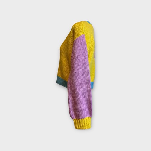 Forever 21 Color Block Button Down Strickpullover - Bild 3 von 5
