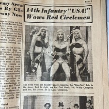 Vintage WWII Red Circle 71st Infantry Newspaper GI Drag Show September 15, 1945