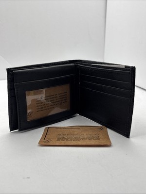 LL Accessories  Bi-Fold Men's Black Wallet Hand Crafted Ostridge