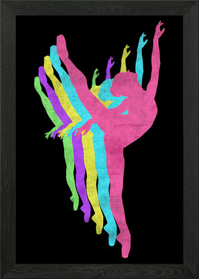 Ballett tanzendes Mädchen auf gerahmtem Wandbild Poster Leinwanddruck Bild
