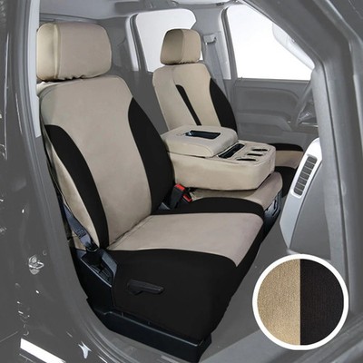 For Ford Expedition 18-20 Canvas 3rd Row Tan w Black Custom Seat Covers