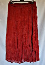 SKIRT VINTAGE TRACHTEN OKTOBERFEST DIRNDL TYROL RED CHIFFON WOMENS US 14 EU 42