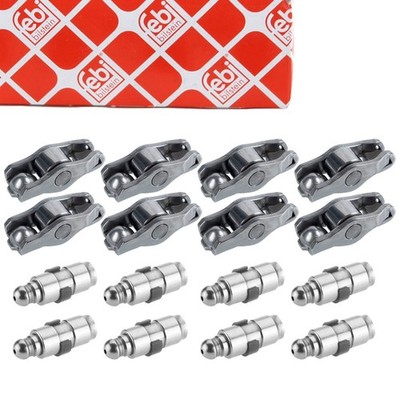 8x febi Kipphebel + 8x Ventilstößel für FIAT FORD OPEL PSA TOYOTA VOLVO 1.4-1.6D