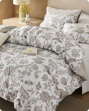 Floral Duvet Cover King Size King 104" x 90" 01 - Linen Vines No Comforter