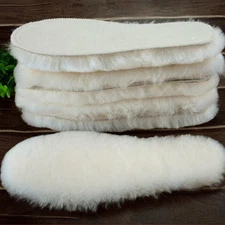Winter Natural Soft Fur Wool Cashmere Shearling Sheepskin Insoles Warm Shoe Pad
