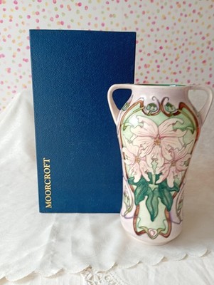 Moorcroft Blakeney Mallow Doppelhenkel Vase 26 cm verpackt 2001 WM Mark