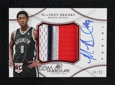 2012-13 Panini Immaculate Chinese Red 14/25 MarShon Brooks #PP-MB Patch Auto 4vc