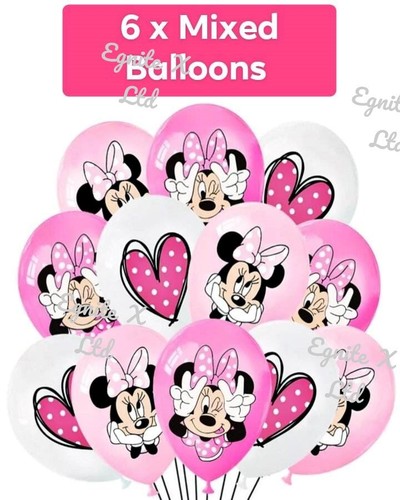 Globos de helio de calidad de fiesta de cumpleaños de látex de 12" Disney Minnie Mickey Mouse - Imagen 18 de 20