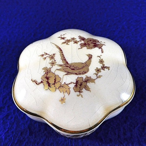 Royal Worcester Palissy Royal Golden Pheasant Trinket Box Porcellana - Pazzo  - Foto 1 di 8