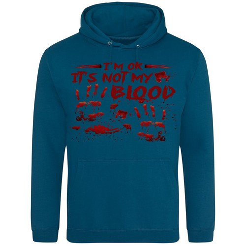 I'm OK It's Not My Blood, Unisex Hoodie XS - 5XL, Murder, Horror, Psycho Killer - Picture 13 of 20