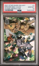 2021 TOPPS CHROME STAR WARS GALAXY #1 SPEEDER BIKE CHASE 8/150 PSA 10