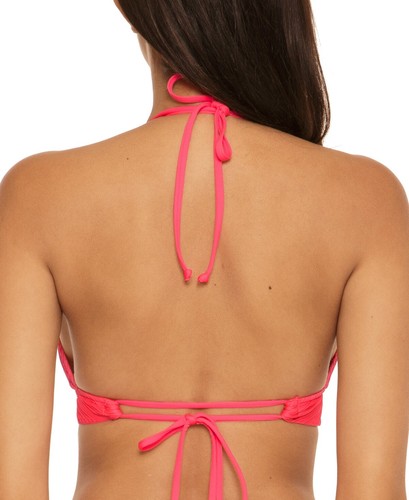 BECCA by Rebecca Virtue Womens Bora Bora Halter Bikini Top Grapefruit Size SM - 第 2/2 張圖片