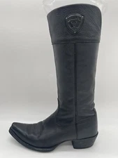 $239 Ariat Chandler Boots Women's 8.5 Black Leather Knee High Zip Style 10011935