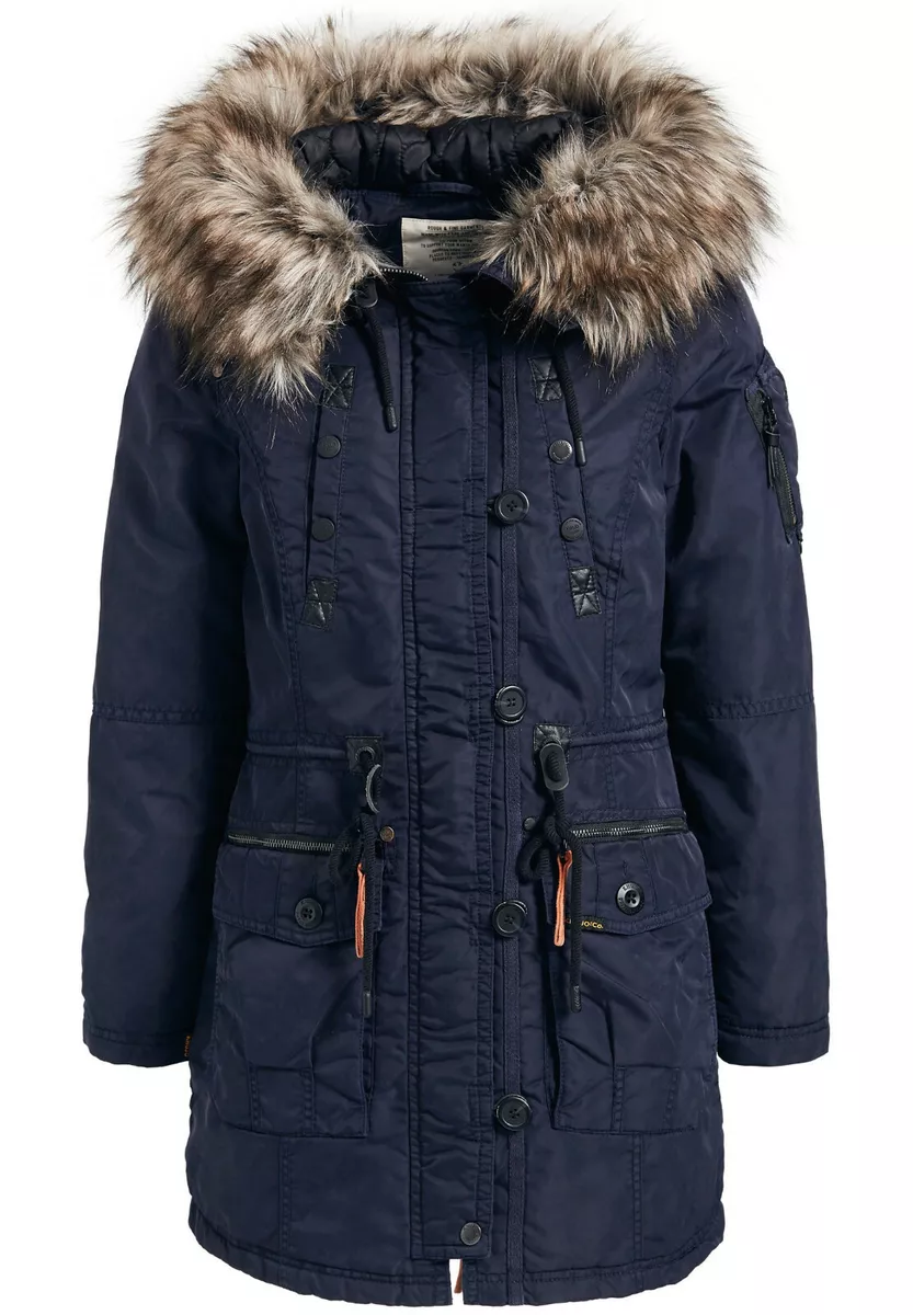 KHUJO Veste Femme Halle Dhalia Manteau Parka D Hiver Olive Noir