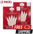 Holiday Time 100 Clear Mini Christmas Weeding Lights w/ White Wire 2 Pack