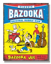 Bazooka Joe Original Bubble Gum Tin Metal Sign Man Cave Garage Decor 12.5 x 16
