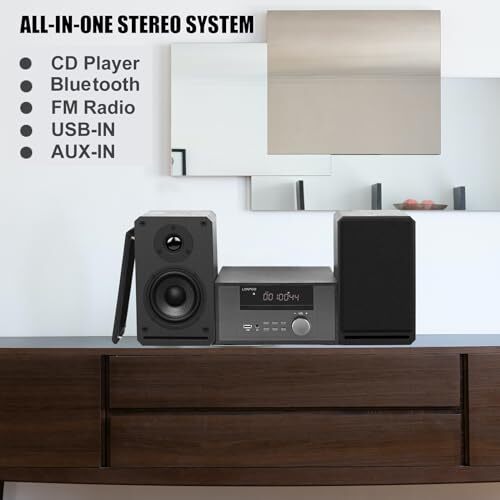 Micro Stereo System for Home, 100W HiFi Bookshelf Speskers System (CD