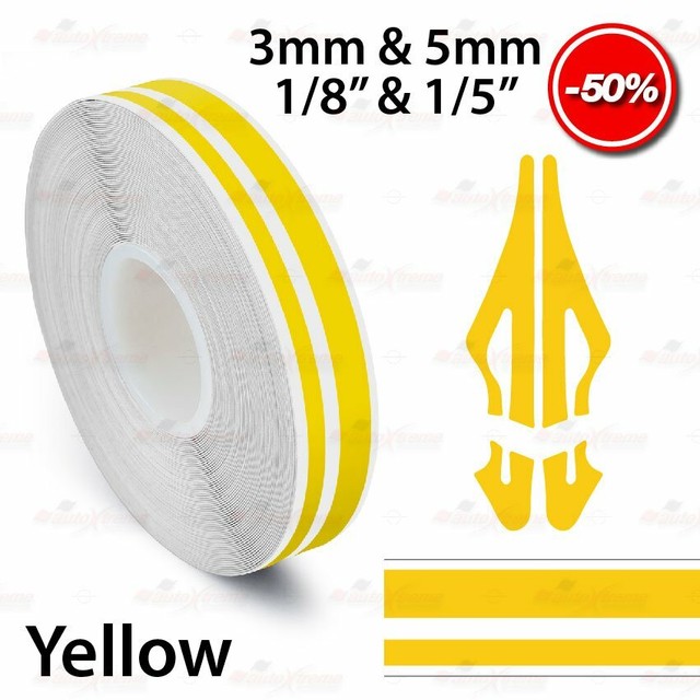 YELLOW 15mm 9/16" Roll PinStripe PinStriping Double Lines Tape Vinyl Car STICKER eBay