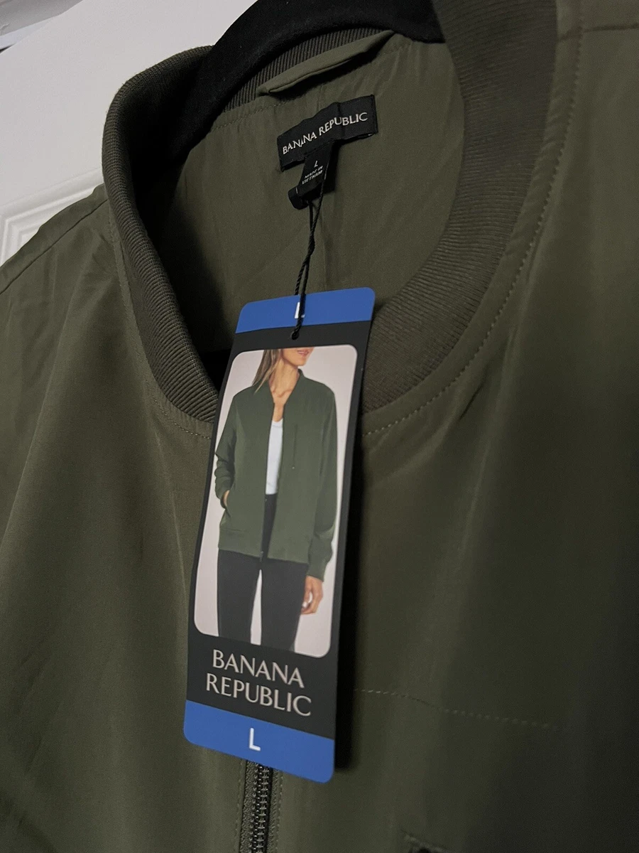 Banana republic green bomber best sale jacket
