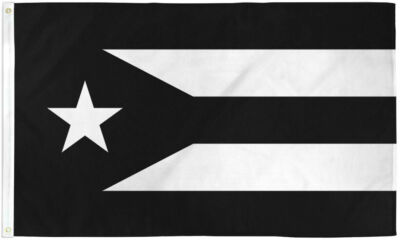 2X3 FT Black Puerto Rico Flag US Commonwealth Caribbean Man Cave Bandera Latin