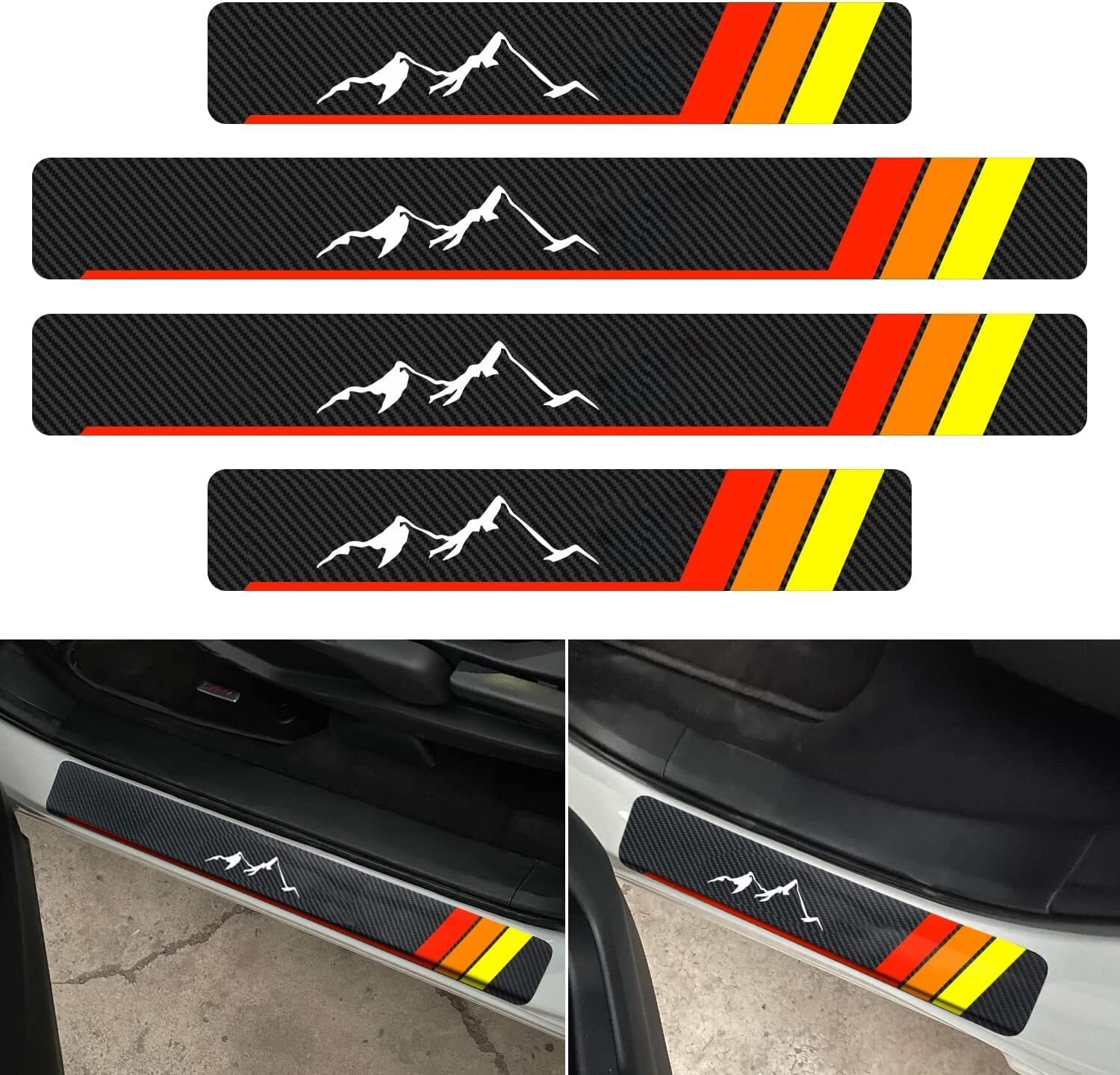 Toyota Camry 4-Piece Retro 3-Color Door Sill Plate Cover Set
