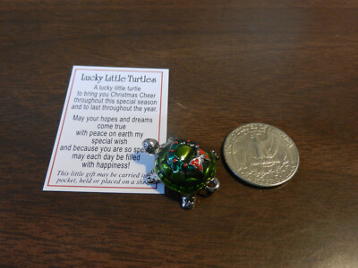NEW GANZ LUCKY LITTLE TURTLE CHRISTMAS WREATH POCKET TOKEN