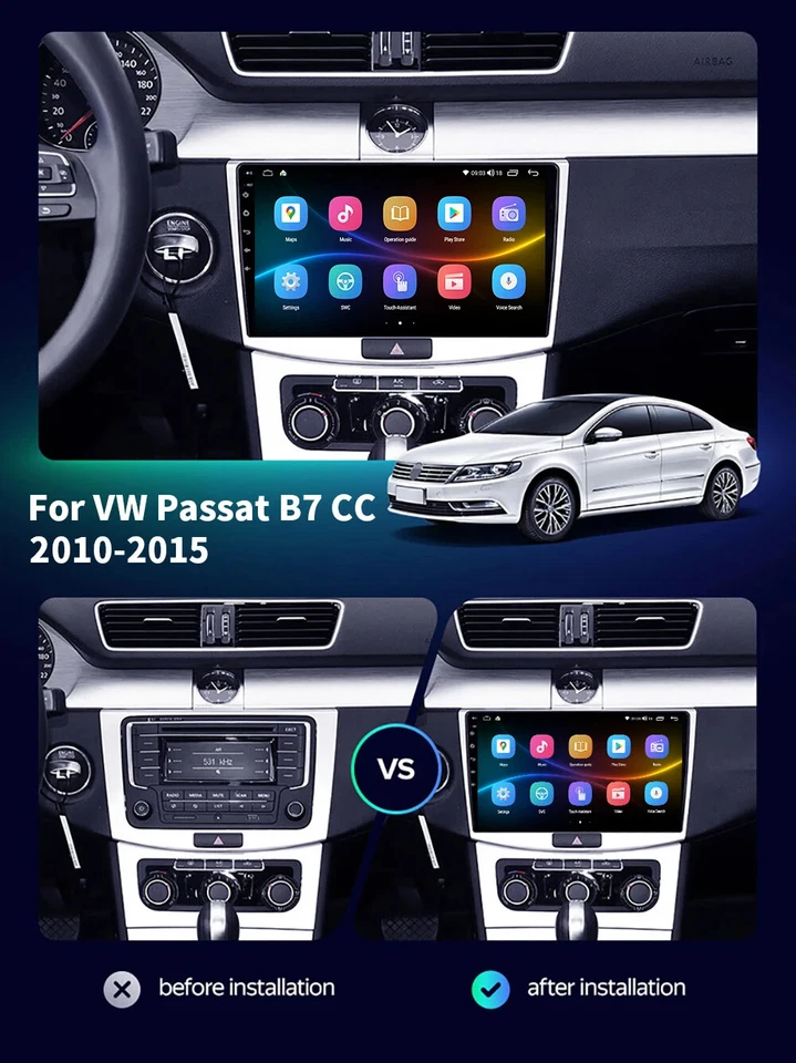 For VW Volkswagen Passat 7 B7 CC 2010-2015 Car Radio Player GPS Multimedia Video - Bild 2 von 4