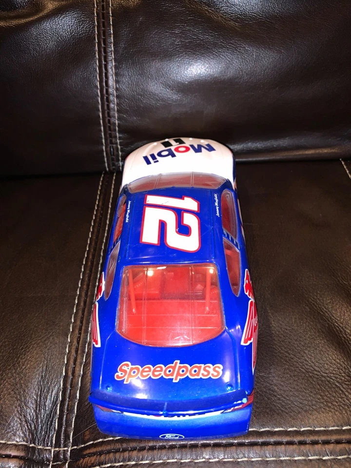 Mattel Nascar Die Cast Toy Race Car 1/24 1999 #12 Mobil 1 Jeremy Mayfield Blue - Image 4 of 4