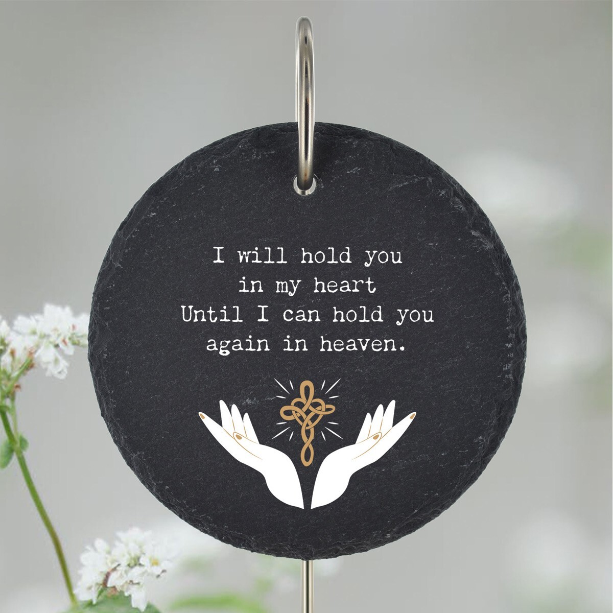 Celtic Cross Grave Stick Marker Plaque Ornament Memorial Slate I Will Hold You