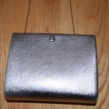 VTG Mid Century Ande Silver Tone Purse Evening Bag Handbag Clutch Chain Strap